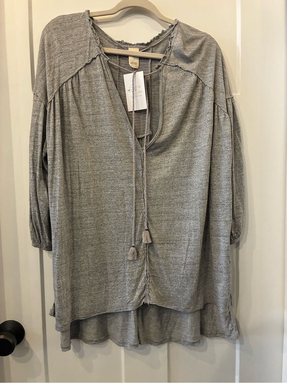 We The Free Heathered Grey Knit Tunic Top